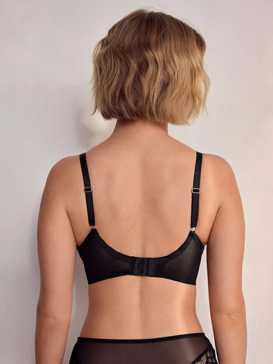 Next DD+ Pad Balcony Lace Bra Black Clearance