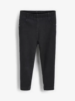 Next 1 Pack Elasticated Waist Jeggings (3mths-7yrs) Black Denim Clearance