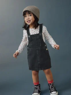 Next Denim Pinafore Dress (3mths-8yrs) Black Hot