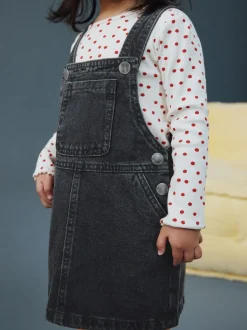 Next Denim Pinafore Dress (3mths-8yrs) Black Hot