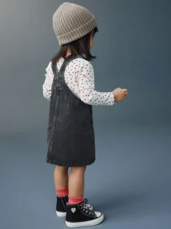 Next Denim Pinafore Dress (3mths-8yrs) Black Hot