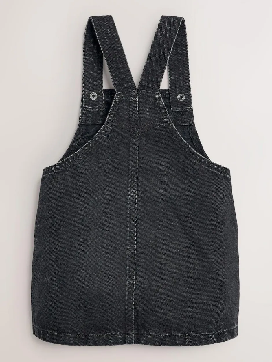 Next Denim Pinafore Dress (3mths-8yrs) Black Hot