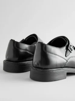 Next Black Double Monk Shoes Sale