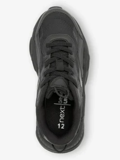 Next Elastic Lace Trainers Black Hot