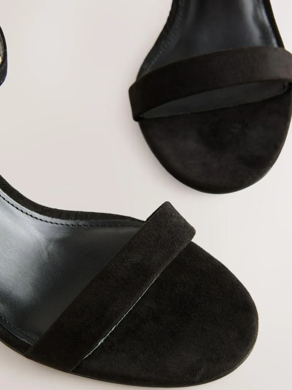 Next Extra Wide Fit Block Heel Sandals Black Sale