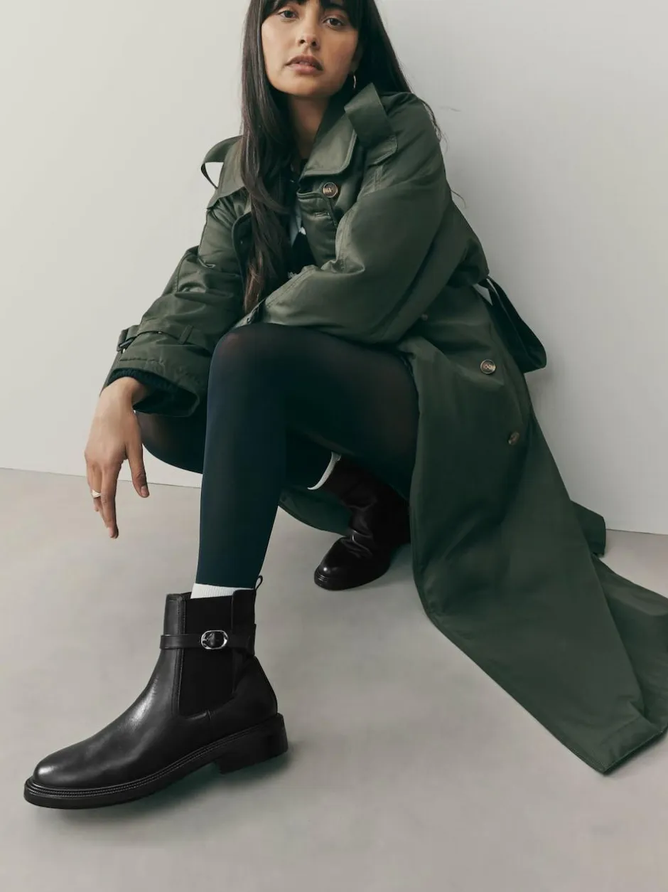 Next Black Extra Wide Fit Buckled Chelsea Boots Sale