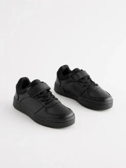Next Black Extra Wide Fit (H) 1 Strap Elastic Lace School Trainers Sale