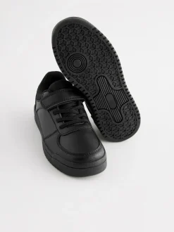 Next Black Extra Wide Fit (H) 1 Strap Elastic Lace School Trainers Sale
