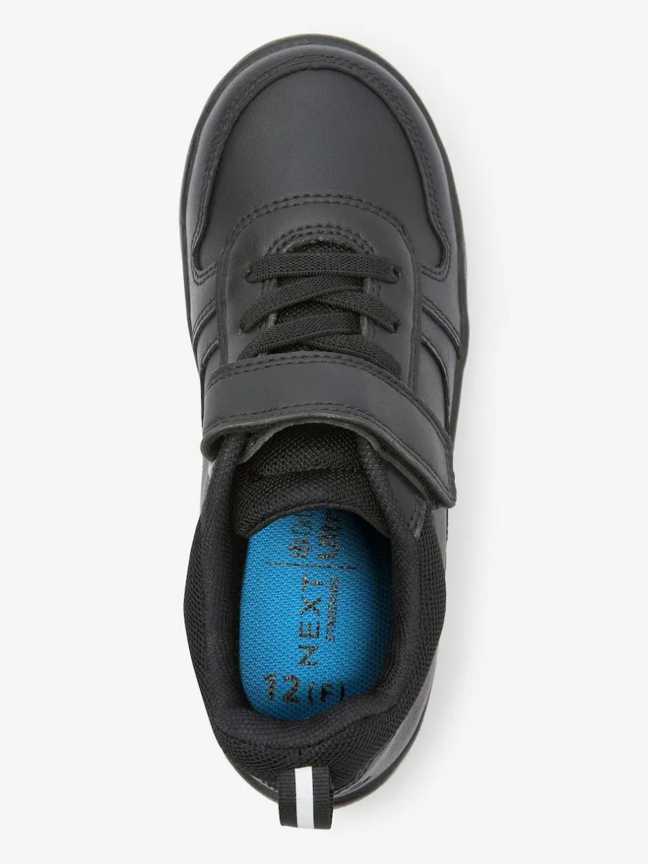 Next Black Extra Wide Fit (H) Elastic Lace School Trainers