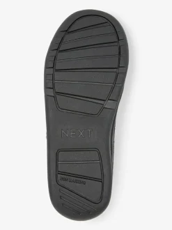 Next Black Extra Wide Fit (H) Elastic Lace School Trainers