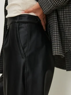 Next Faux Leather Barrel Leg Trousers Black Online