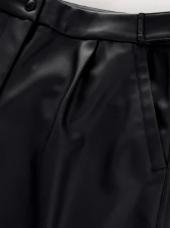 Next Faux Leather Barrel Leg Trousers Black Online