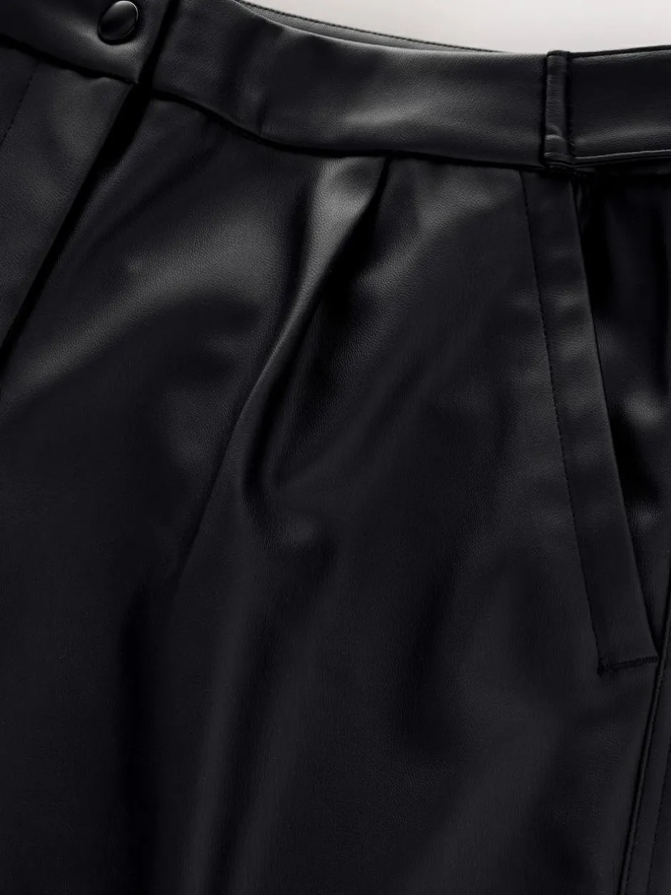 Next Faux Leather Barrel Leg Trousers Black Online