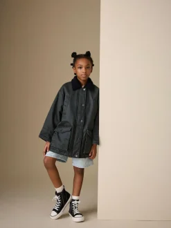 Next Black Faux Waxed Jacket (5-14yrs) Hot