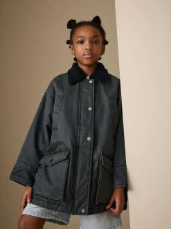 Next Black Faux Waxed Jacket (5-14yrs) Hot