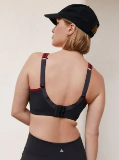 Next F-K Ultimate Support Cushioned Comfort Wired High Impact Sports Bra Black New