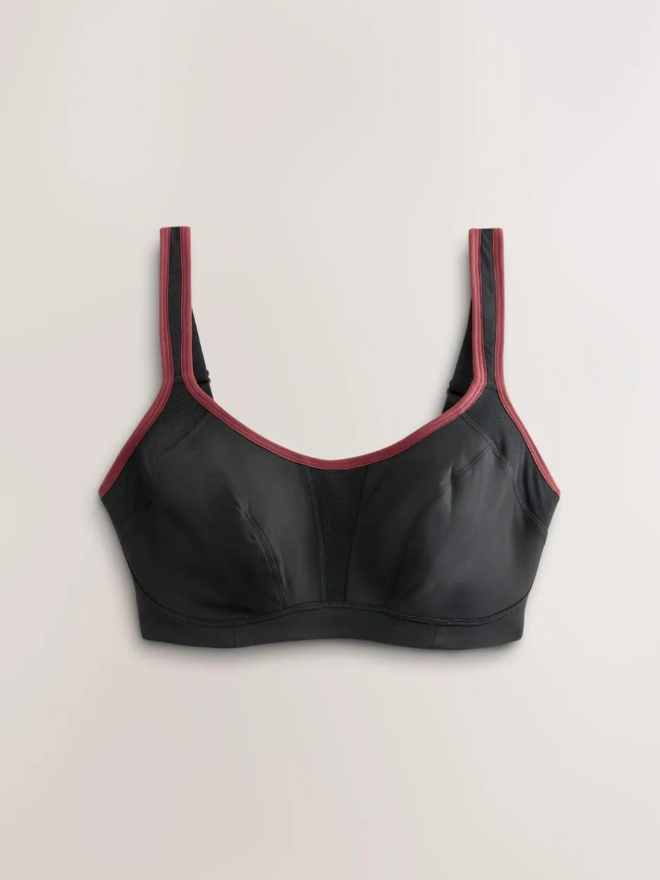Next F-K Ultimate Support Cushioned Comfort Wired High Impact Sports Bra Black New