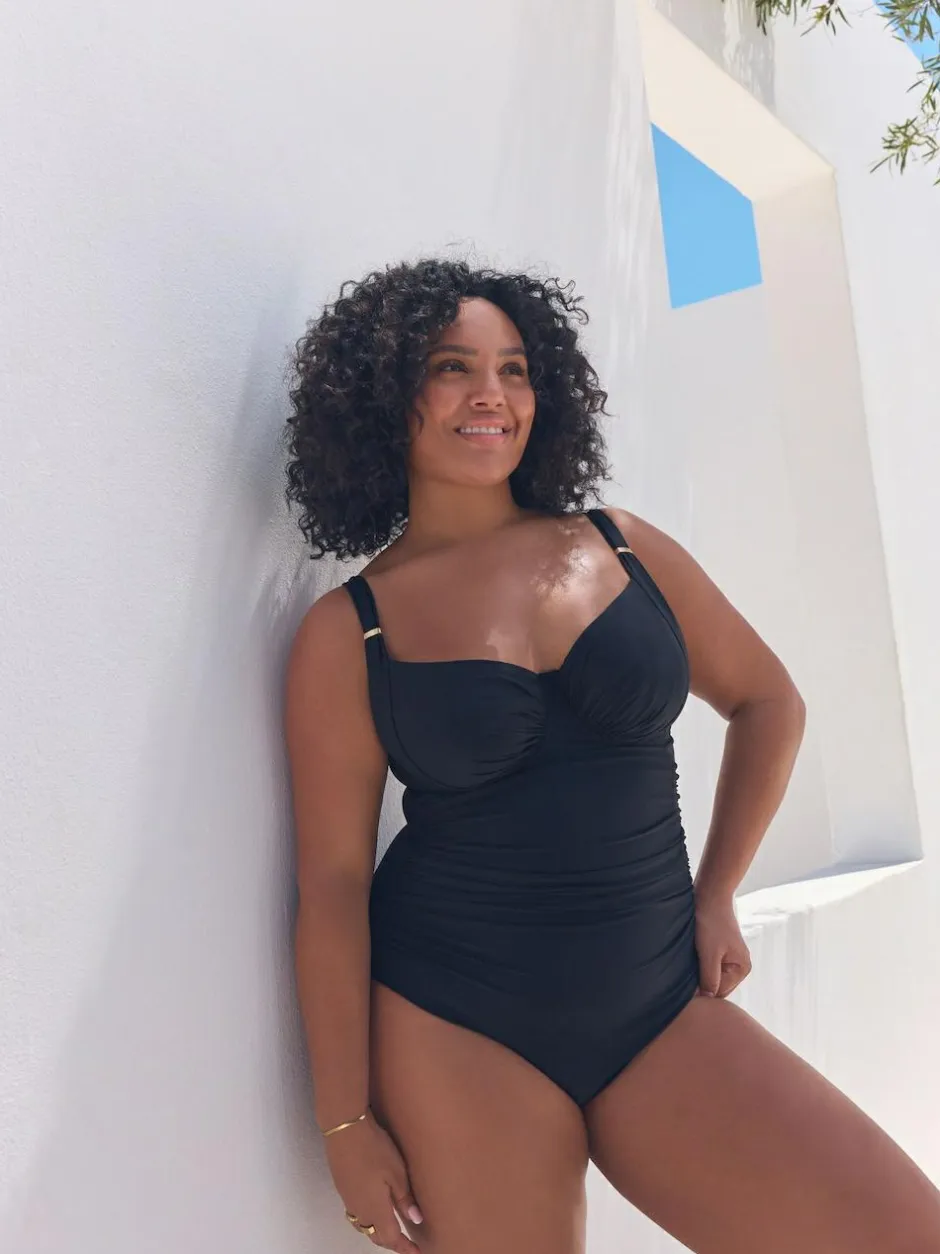 Next F-K Underwired Tummy Control Swimsuit Black Outlet