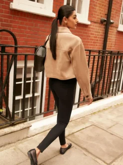 Next Black Fleece Lined Warm Handle Cosy Jersey Denim Leggings Online