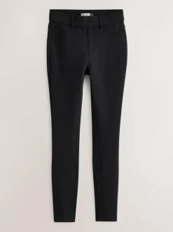 Next Black Fleece Lined Warm Handle Cosy Jersey Denim Leggings Online