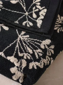Next Black Floral 100% Cotton Towel Clearance