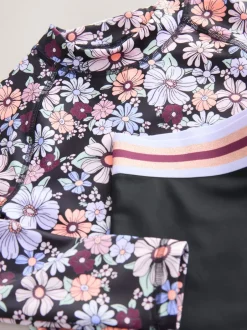 Next Long Sleeve Sunsafe Rash Vest And Shorts Set (3-16yrs) Black Floral Sale