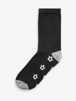 Next Cotton Rich Cushioned Socks 7 Pack Black Football Sale