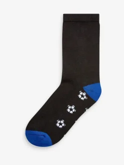 Next Cotton Rich Cushioned Socks 7 Pack Black Football Sale
