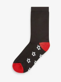Next Cotton Rich Cushioned Socks 7 Pack Black Football Sale