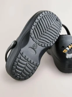 Next Warm Lined Slipper Clogs Black Football Print Online