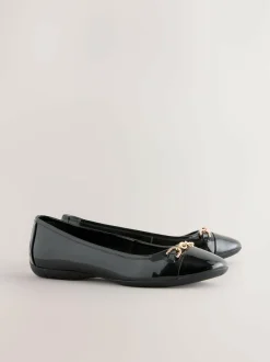Next Black Forever Comfort® Chain Hardware Ballerina Flats