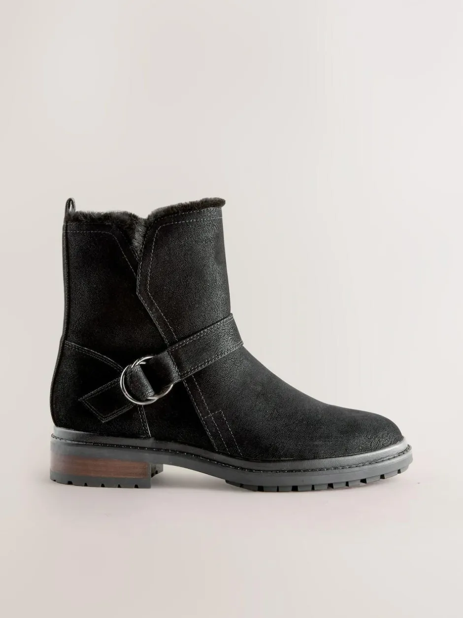 Next Forever Comfort® Faux Fur Hardware Ankle Boots Black Hot