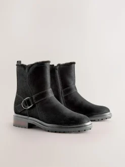 Next Forever Comfort® Faux Fur Hardware Ankle Boots Black Hot