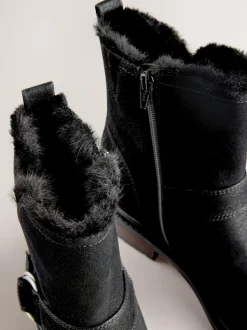 Next Forever Comfort® Faux Fur Hardware Ankle Boots Black Hot