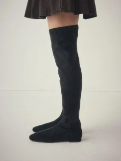 Next Black Forever Comfort® Flat Sock Over The Knee Boots