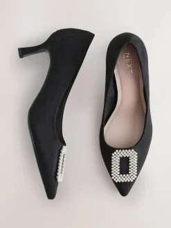 Next Black Forever Comfort Jewel Trim Pointed Court Heels New