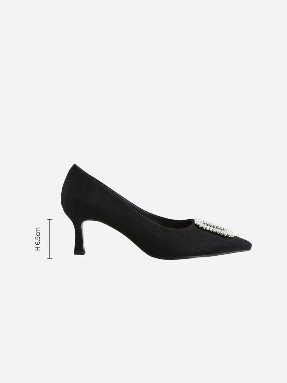 Next Black Forever Comfort Jewel Trim Pointed Court Heels New