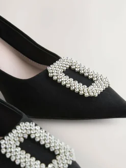 Next Black Forever Comfort Jewel Trim Pointed Court Heels New