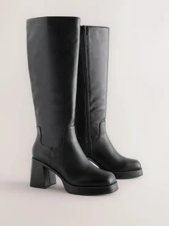 Next Forever Comfort® Knee High Platform Boots Black Outlet