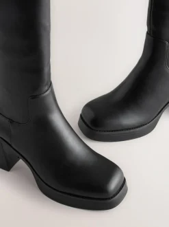 Next Forever Comfort® Knee High Platform Boots Black Outlet