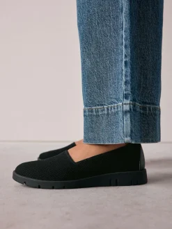 Next Black Forever Comfort® Knitted Slip On Shoes Online