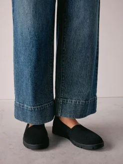 Next Black Forever Comfort® Knitted Slip On Shoes Online