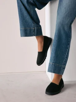 Next Black Forever Comfort® Knitted Slip On Shoes Online