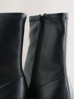 Next Forever Comfort® Pointed Toe Sock Boots Black New
