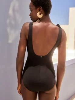 Next Black Frill Wrap Tummy Shaping Control Swimsuit Discount