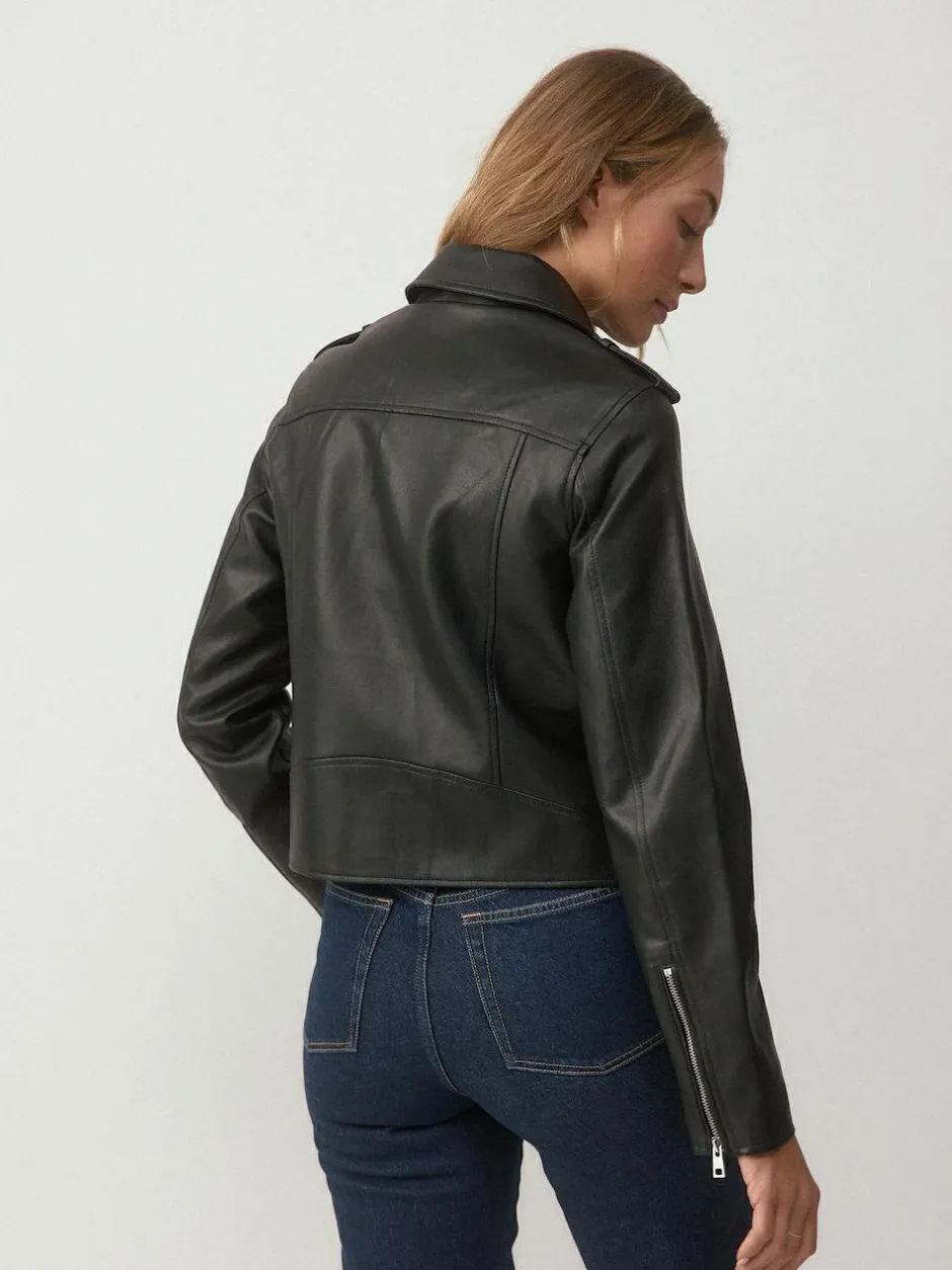 Next Black Fuller Bust Faux Leather Biker Jacket Best