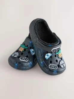 Next Black Galaxy Star Wars Warm Lined Slipper Clogs Online