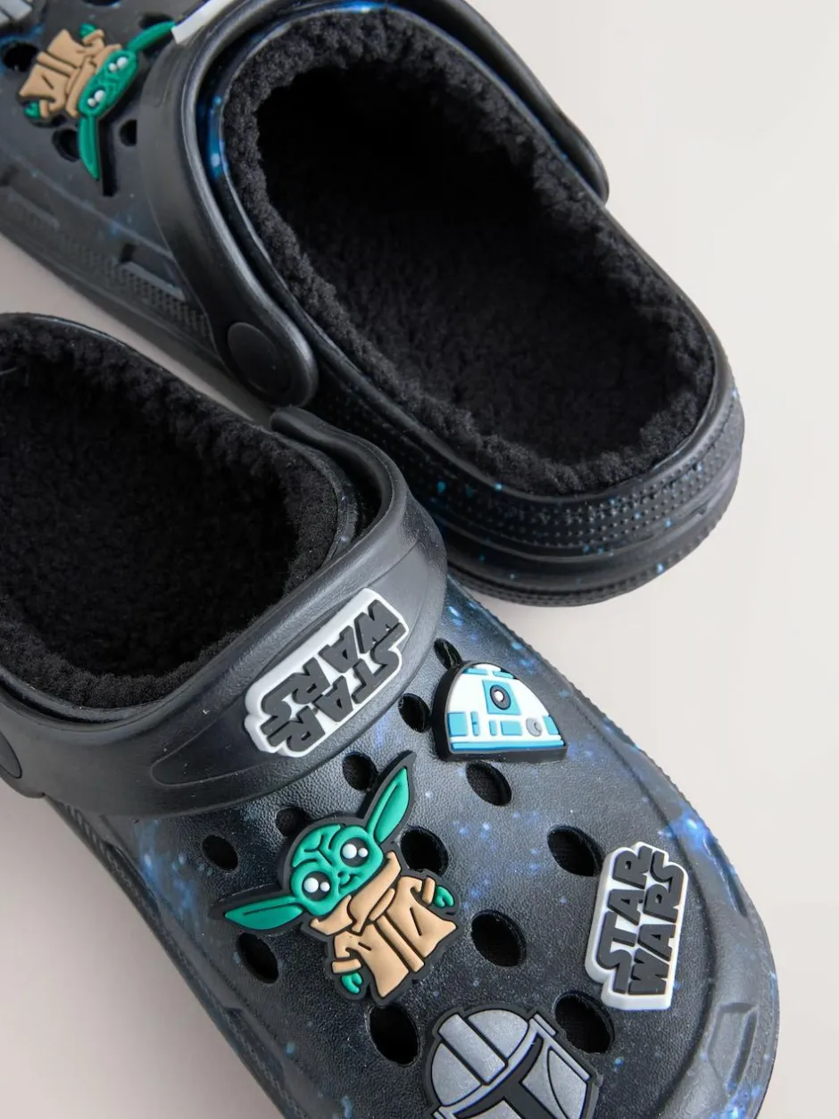 Next Black Galaxy Star Wars Warm Lined Slipper Clogs Online