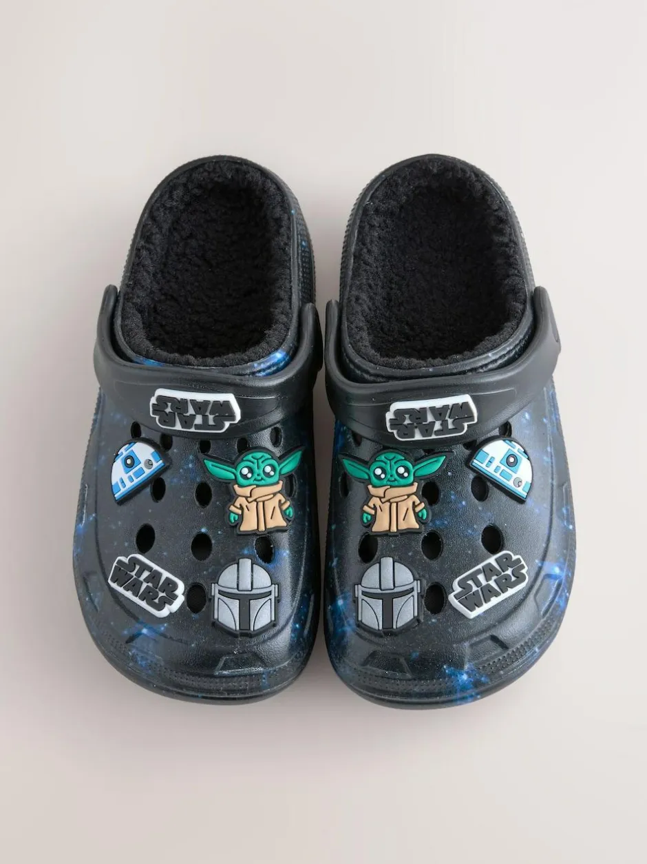 Next Black Galaxy Star Wars Warm Lined Slipper Clogs Online