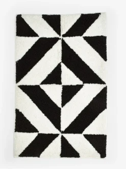 Next Black Geo Pattern 100% Cotton Bath Mat Best
